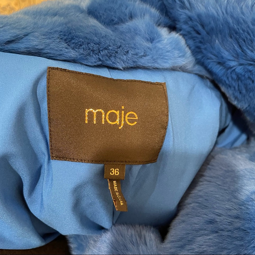 Maje Blue Rabbit coat - Picture 5 of 14